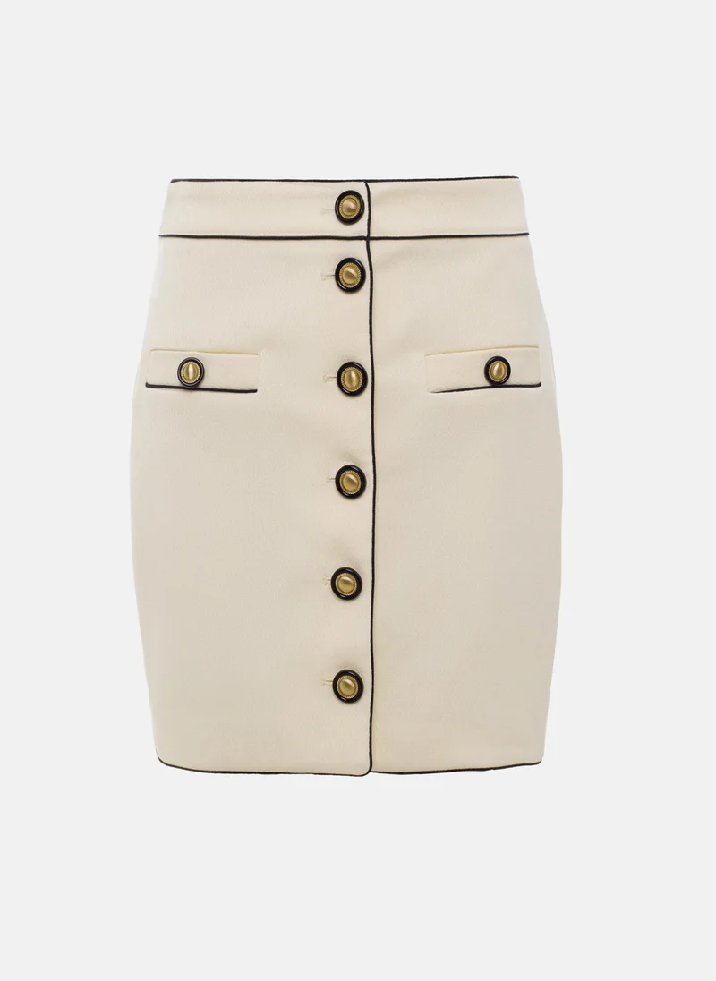 ليتشي تنورة قصيرة مستقيمة مع زخارف متباينة